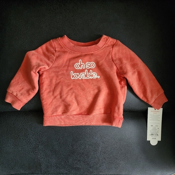 Cat & Jack Baby 'Oh So Lovable' French Terry Sweatshirt - Picture 2 of 4